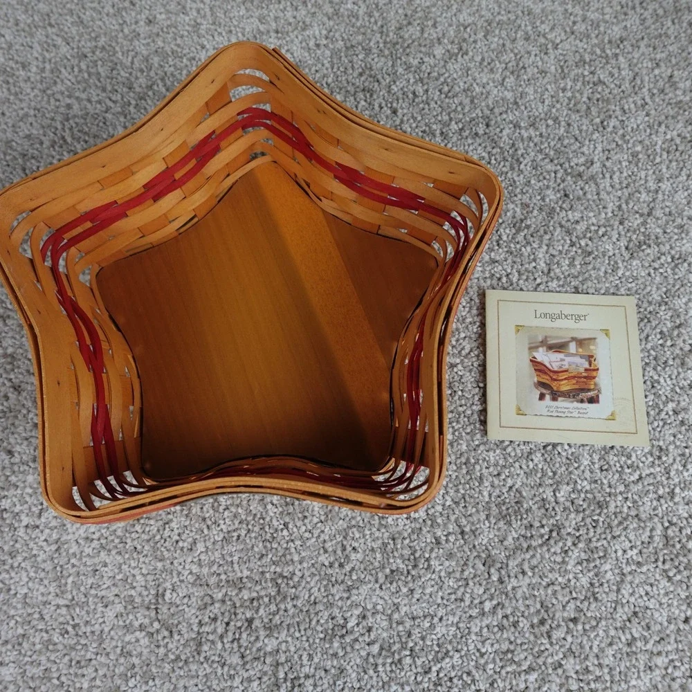 Longaberger 2001 Christmas Collection Shining Star Basket Red Holiday Decor